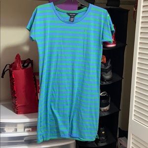 Blue and green striped dress!